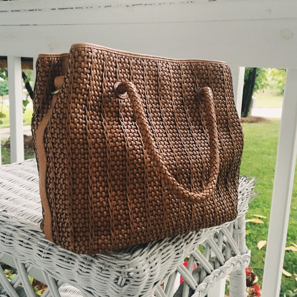 Vintage Fossil Woven Handbag